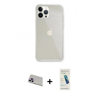 MARSİLYAN™- iPhone 13 Pro Max Kılıf Vadi Asil Prime - Şeffaf Pasifik Cam Ekran Koruyucu + Rainbow Kamera Lens Koruma Cam - MR