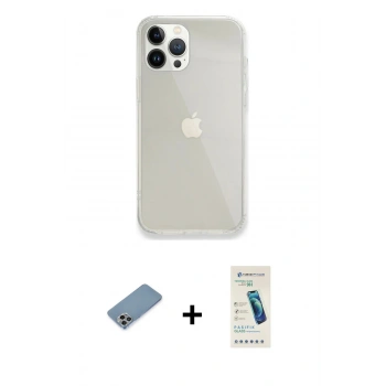 MARSİLYAN™- iPhone 13 Pro Max Kılıf Vadi Asil Prime - Şeffaf Pasifik Cam Ekran Koruyucu + Shine Kamera Lens Koruma Cam - GI