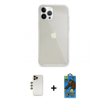MARSİLYAN™- iPhone 13 Pro Max Kılıf Vadi Asil Prime - Siyah 18D Cam Ekran Koruyucu + Shine Kamera Lens - GD