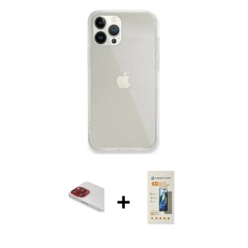 MARSİLYAN™- iPhone 13 Pro Max Kılıf Vadi Asil Prime - Siyah 6D Mat Seramik Hayalet Nano Ekran Koruyucu + Pers Alüminyum Kamera Lens - KI