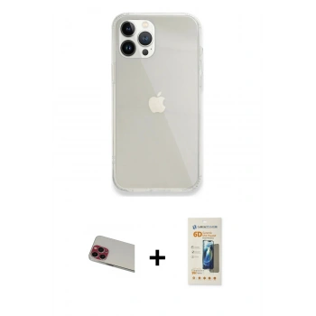 MARSİLYAN™- iPhone 13 Pro Max Kılıf Vadi Asil Prime - Siyah 6D Mat Seramik Hayalet Nano Ekran Koruyucu + Rainbow Kamera Lens Koruma Cam - KI