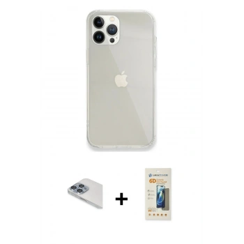 MARSİLYAN™- iPhone 13 Pro Max Kılıf Vadi Asil Prime - Siyah 6D Mat Seramik Hayalet Nano Ekran Koruyucu + Pers Alüminyum Kamera Lens - SABE