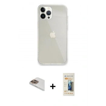 MARSİLYAN™- iPhone 13 Pro Max Kılıf Vadi Asil Prime - Siyah 6D Mat Seramik Hayalet Nano Ekran Koruyucu + Pers Alüminyum Kamera Lens - GD