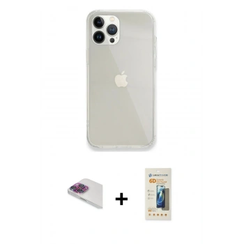 MARSİLYAN™- iPhone 13 Pro Max Kılıf Vadi Asil Prime - Siyah 6D Mat Seramik Hayalet Nano Ekran Koruyucu + Pers Alüminyum Kamera Lens - GI