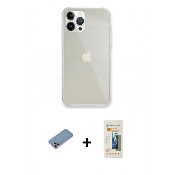 MARSİLYAN™- iPhone 13 Pro Max Kılıf Vadi Asil Prime - Siyah 6D Mat Seramik Hayalet Nano Ekran Koruyucu + Shine Kamera Lens Koruma Cam - PE