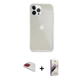 MARSİLYAN™- iPhone 13 Pro Max Kılıf Vadi Asil Prime - Siyah Bilvis 3D Mat Cam Ekran Koruyucu + Pers Alüminyum Kamera Lens - KI
