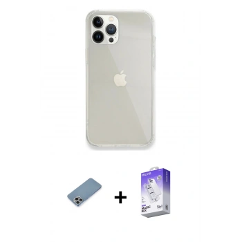 MARSİLYAN™- iPhone 13 Pro Max Kılıf Vadi Asil Prime - Siyah Bilvis 5in1 3D Magic Cam Ekran Koruyucu + Shine Kamera Lens Koruma Cam - GI