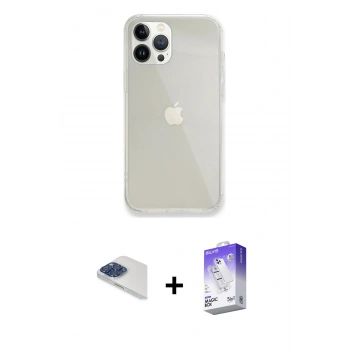 MARSİLYAN™- iPhone 13 Pro Max Kılıf Vadi Asil Prime - Siyah Bilvis 5in1 3D Magic Cam Ekran Koruyucu + Pers Alüminyum Kamera Lens - LT