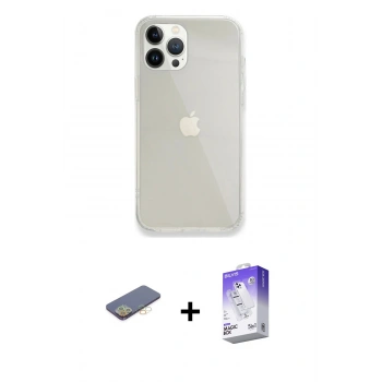 MARSİLYAN™- iPhone 13 Pro Max Kılıf Vadi Asil Prime - Siyah Bilvis 5in1 3D Magic Cam Ekran Koruyucu + Renkli Kamera Lens Koruma Cam - SI