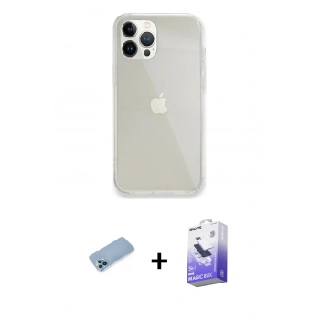 MARSİLYAN™- iPhone 13 Pro Max Kılıf Vadi Asil Prime - Siyah Bilvis 5in1 5D Magic Hayalet Cam Ekran Koruyucu + Shine Kamera Lens Koruma Cam - MI