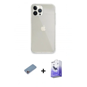 MARSİLYAN™- iPhone 13 Pro Max Kılıf Vadi Asil Prime - Siyah Bilvis 5in1 5D Magic Hayalet Cam Ekran Koruyucu + Shine Kamera Lens Koruma Cam - PE
