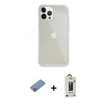 MARSİLYAN™- iPhone 13 Pro Max Kılıf Vadi Asil Prime - Siyah Bilvis Hayalet Cam Ekran Koruyucu + Shine Kamera Lens Koruma Cam - GI