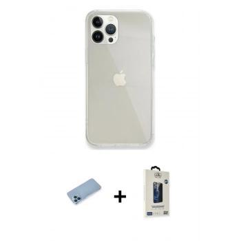 MARSİLYAN™- iPhone 13 Pro Max Kılıf Vadi Asil Prime - Siyah Bilvis Hayalet Cam Ekran Koruyucu + Shine Kamera Lens Koruma Cam - MI