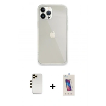 MARSİLYAN™- iPhone 13 Pro Max Kılıf Vadi Asil Prime - Siyah Joko 5D Cam + Shine Kamera Lens - GD