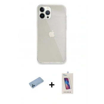 MARSİLYAN™- iPhone 13 Pro Max Kılıf Vadi Asil Prime - Siyah Joko 5D Cam + Shine Kamera Lens Koruma Cam - MI