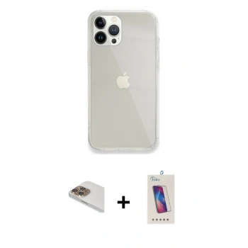 MARSİLYAN™- iPhone 13 Pro Max Kılıf Vadi Asil Prime - Siyah Joko 5D Cam + Pers Alüminyum Kamera Lens - GD
