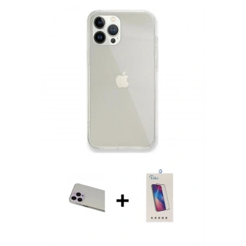 MARSİLYAN™- iPhone 13 Pro Max Kılıf Vadi Asil Prime - Siyah Joko 5D Cam + Rainbow Kamera Lens Koruma Cam - MR