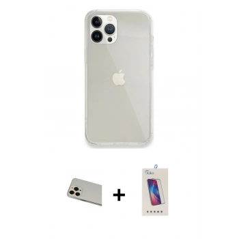 MARSİLYAN™- iPhone 13 Pro Max Kılıf Vadi Asil Prime - Siyah Joko 5D Cam + Rainbow Kamera Lens Koruma Cam - REGD