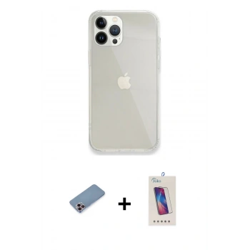MARSİLYAN™- iPhone 13 Pro Max Kılıf Vadi Asil Prime - Siyah Joko 5D Cam + Shine Kamera Lens Koruma Cam - PE