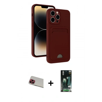 MARSİLYAN™- iPhone 13 Pro Max Kılıf Vadi Çizgi Prime - Şeffaf 360 Full Body Arka Koruyucu + Rainbow Kamera Lens Koruma Cam - KI