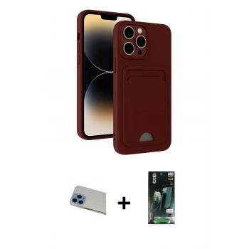 MARSİLYAN™- iPhone 13 Pro Max Kılıf Vadi Çizgi Prime - Şeffaf 360 Full Body Arka Koruyucu + Rainbow Kamera Lens Koruma Cam - MI