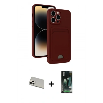 MARSİLYAN™- iPhone 13 Pro Max Kılıf Vadi Çizgi Prime - Şeffaf 360 Full Body Arka Koruyucu + Rainbow Kamera Lens Koruma Cam - BZ