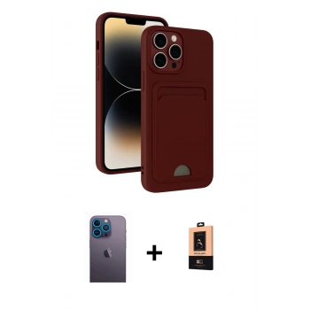 MARSİLYAN™- iPhone 13 Pro Max Kılıf Vadi Çizgi Prime - Şeffaf Maxco Cam Ekran Koruyucu + Neon Fosforlu Kamera Lens - MI
