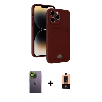 MARSİLYAN™- iPhone 13 Pro Max Kılıf Vadi Çizgi Prime - Şeffaf Maxco Cam Ekran Koruyucu + Neon Fosforlu Kamera Lens - YL