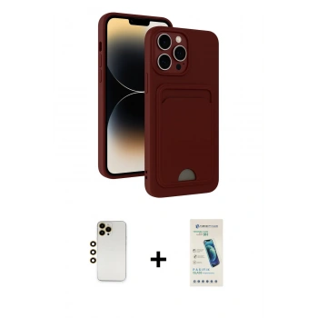 MARSİLYAN™- iPhone 13 Pro Max Kılıf Vadi Çizgi Prime - Şeffaf Pasifik Cam Ekran Koruyucu + Shine Kamera Lens - GD
