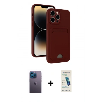 MARSİLYAN™- iPhone 13 Pro Max Kılıf Vadi Çizgi Prime - Şeffaf Pasifik Cam Ekran Koruyucu + Neon Fosforlu Kamera Lens - MI