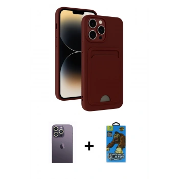 MARSİLYAN™- iPhone 13 Pro Max Kılıf Vadi Çizgi Prime - Siyah 18D Cam Ekran Koruyucu + Neon Fosforlu Kamera Lens - BZ