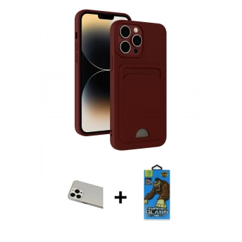 MARSİLYAN™- iPhone 13 Pro Max Kılıf Vadi Çizgi Prime - Siyah 18D Cam Ekran Koruyucu + Rainbow Kamera Lens Koruma Cam - BZ