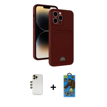 MARSİLYAN™- iPhone 13 Pro Max Kılıf Vadi Çizgi Prime - Siyah 18D Cam Ekran Koruyucu + Shine Kamera Lens - GD