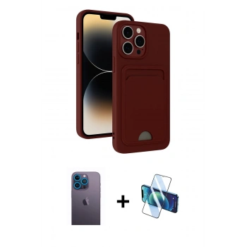 MARSİLYAN™- iPhone 13 Pro Max Kılıf Vadi Çizgi Prime - Siyah 3D Antistatik Cam Ekran Koruyucu + Neon Fosforlu Kamera Lens - MI