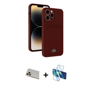 MARSİLYAN™- iPhone 13 Pro Max Kılıf Vadi Çizgi Prime - Siyah 3D Antistatik Cam Ekran Koruyucu + Rainbow Kamera Lens Koruma Cam - REGD