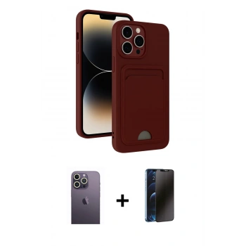 MARSİLYAN™- iPhone 13 Pro Max Kılıf Vadi Çizgi Prime - Siyah 3D Antistatik Hayalet Cam Ekran Koruyucu + Neon Fosforlu Kamera Lens - BZ