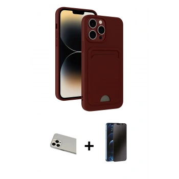 MARSİLYAN™- iPhone 13 Pro Max Kılıf Vadi Çizgi Prime - Siyah 3D Antistatik Hayalet Cam Ekran Koruyucu + Rainbow Kamera Lens Koruma Cam - BZ