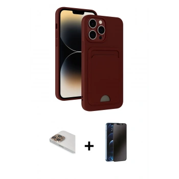 MARSİLYAN™- iPhone 13 Pro Max Kılıf Vadi Çizgi Prime - Siyah 3D Antistatik Hayalet Cam Ekran Koruyucu + Pers Alüminyum Kamera Lens - GD