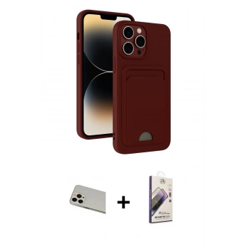 MARSİLYAN™- iPhone 13 Pro Max Kılıf Vadi Çizgi Prime - Siyah Bilvis 3D Mat Cam Ekran Koruyucu + Rainbow Kamera Lens Koruma Cam - REGD