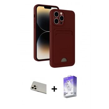 MARSİLYAN™- iPhone 13 Pro Max Kılıf Vadi Çizgi Prime - Siyah Bilvis 5in1 3D Magic Cam Ekran Koruyucu + Rainbow Kamera Lens Koruma Cam - REGD