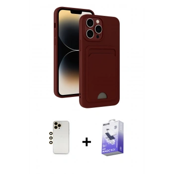 MARSİLYAN™- iPhone 13 Pro Max Kılıf Vadi Çizgi Prime - Siyah Bilvis 5in1 5D Magic Hayalet Cam Ekran Koruyucu + Shine Kamera Lens - GD