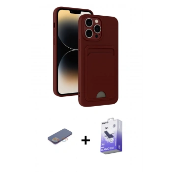 MARSİLYAN™- iPhone 13 Pro Max Kılıf Vadi Çizgi Prime - Siyah Bilvis 5in1 5D Magic Hayalet Cam Ekran Koruyucu + Renkli Kamera Lens Koruma Cam - PE