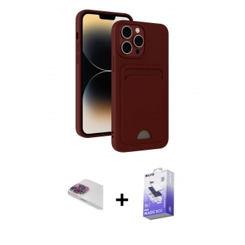 MARSİLYAN™- iPhone 13 Pro Max Kılıf Vadi Çizgi Prime - Siyah Bilvis 5in1 5D Magic Hayalet Cam Ekran Koruyucu + Pers Alüminyum Kamera Lens - GI