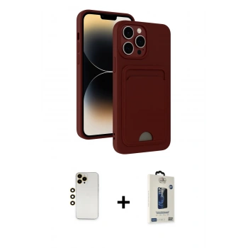 MARSİLYAN™- iPhone 13 Pro Max Kılıf Vadi Çizgi Prime - Siyah Bilvis Hayalet Cam Ekran Koruyucu + Shine Kamera Lens - GD