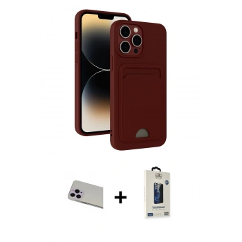 MARSİLYAN™- iPhone 13 Pro Max Kılıf Vadi Çizgi Prime - Siyah Bilvis Hayalet Cam Ekran Koruyucu + Rainbow Kamera Lens Koruma Cam - MR