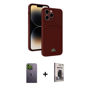 MARSİLYAN™- iPhone 13 Pro Max Kılıf Vadi Çizgi Prime - Siyah Bilvis Hayalet Cam Ekran Koruyucu + Neon Fosforlu Kamera Lens - YL
