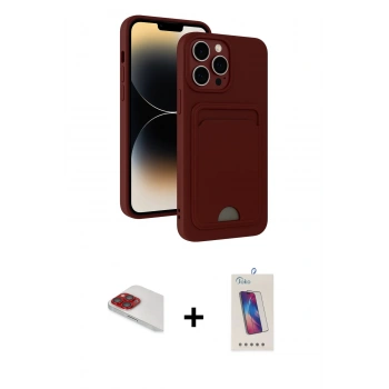 MARSİLYAN™- iPhone 13 Pro Max Kılıf Vadi Çizgi Prime - Siyah Joko 5D Cam + Pers Alüminyum Kamera Lens - KI