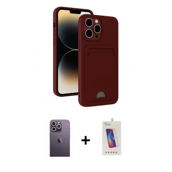 MARSİLYAN™- iPhone 13 Pro Max Kılıf Vadi Çizgi Prime - Siyah Joko 5D Cam + Neon Fosforlu Kamera Lens - BZ