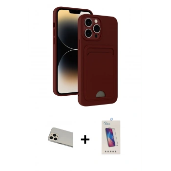 MARSİLYAN™- iPhone 13 Pro Max Kılıf Vadi Çizgi Prime - Siyah Joko 5D Cam + Rainbow Kamera Lens Koruma Cam - REGD