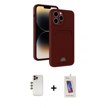 MARSİLYAN™- iPhone 13 Pro Max Kılıf Vadi Çizgi Prime - Siyah Joko 5D Cam + Shine Kamera Lens - GD